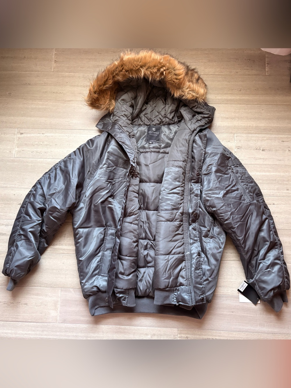 NWT Southpole Men's Puffer Jacket with Fur Hood
